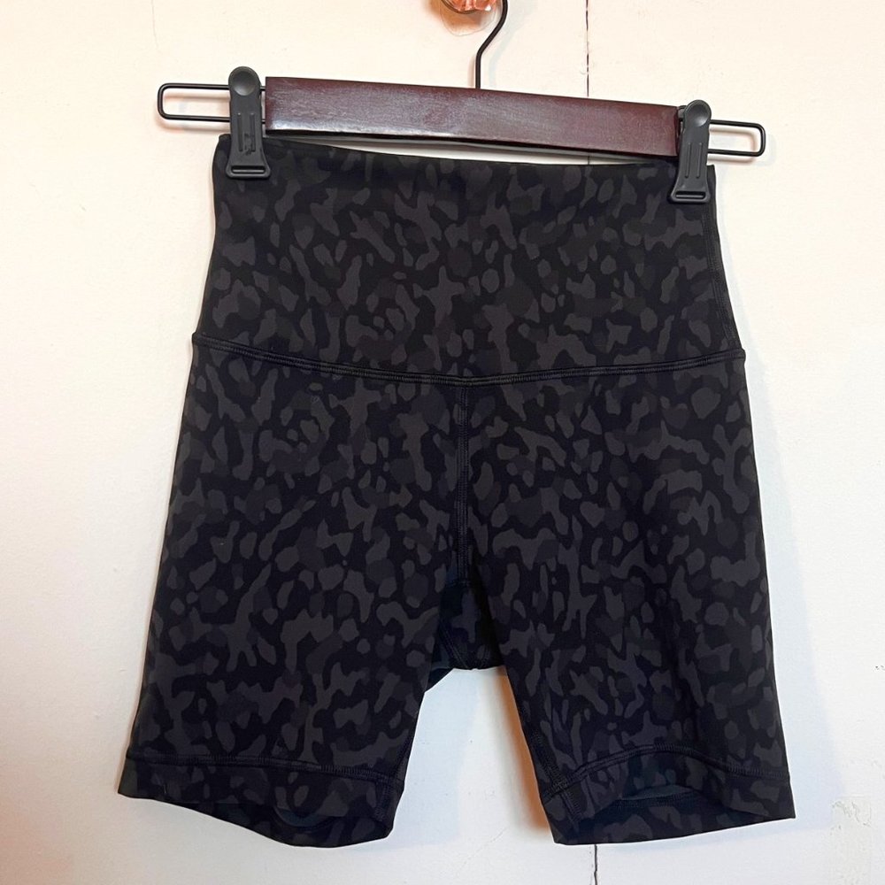 Leopard Print Lululemon Biker Shorts (0-2)